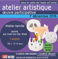 Atelier créatif avec Axel Van Der Waal, artiste. Le mercredi 7 décembre 2016 à ARRAS. Pas-de-Calais.  15H00